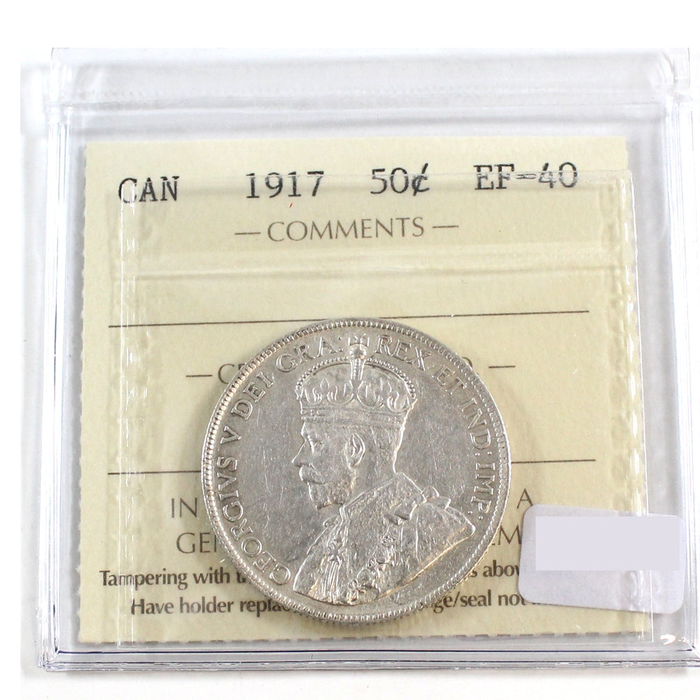 1917 Canada 50-cents ICCS Certified EF40