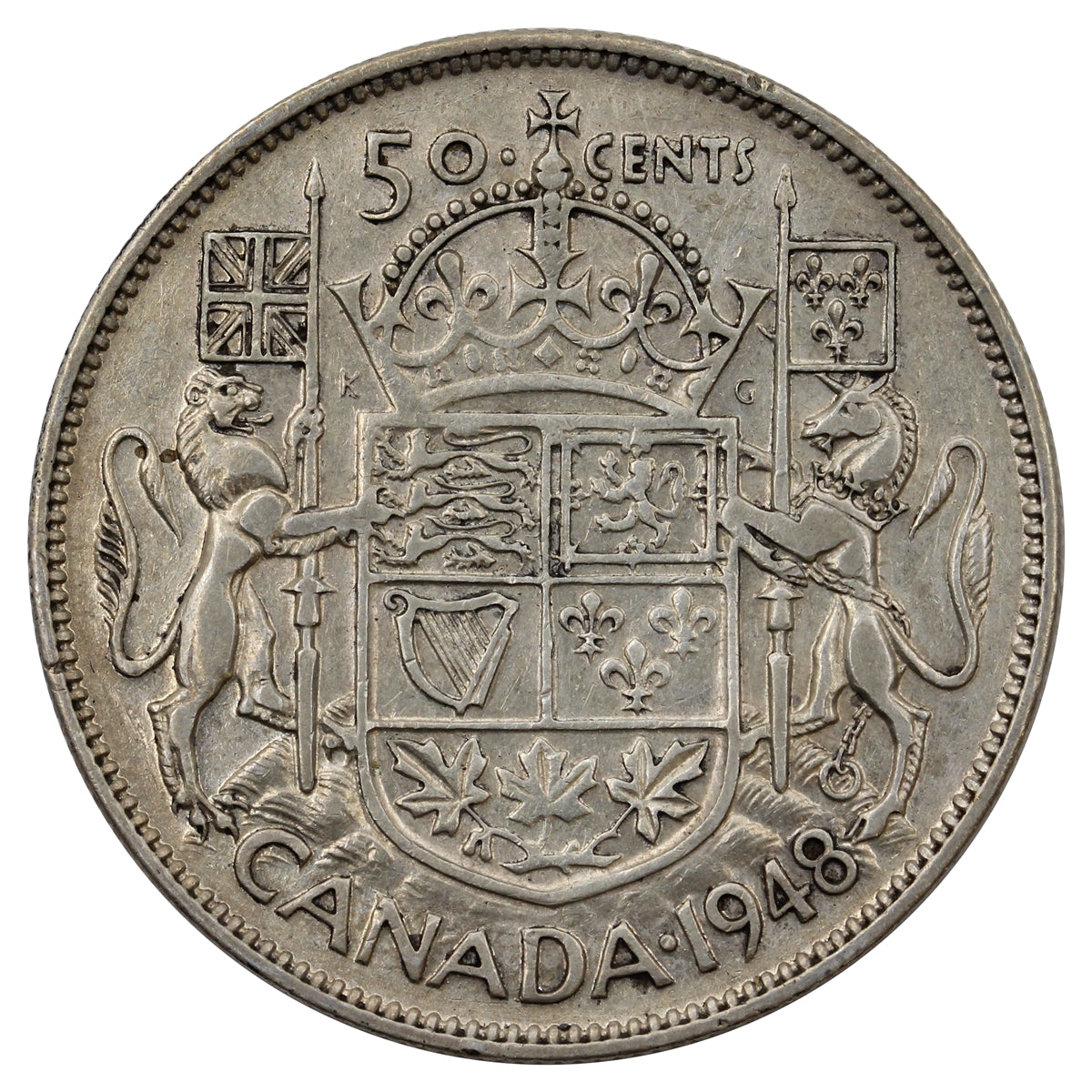 1948 Canada 50-cents F-VF (F15) $