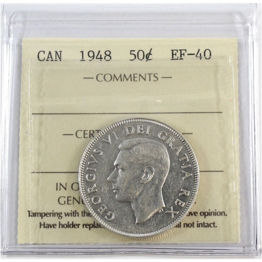 1948 Canada 50-cents ICCS Certified EF40
