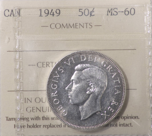 1949 Canada 50-cents ICCS Certified MS60
