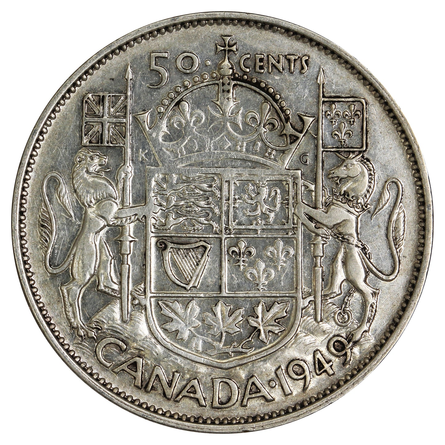 1949 Hoof Over 9 Canada 50-cents F-VF (F15)
