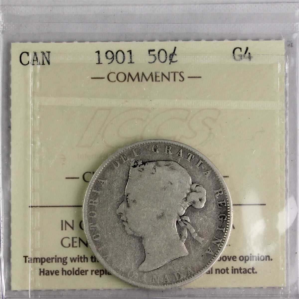 1901 Canada 50-cents ICCS Certified G4