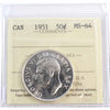 1951 Canada 50-cents ICCS Certified MS64