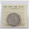 1902 Canada 50-cents ICCS Certified VF30