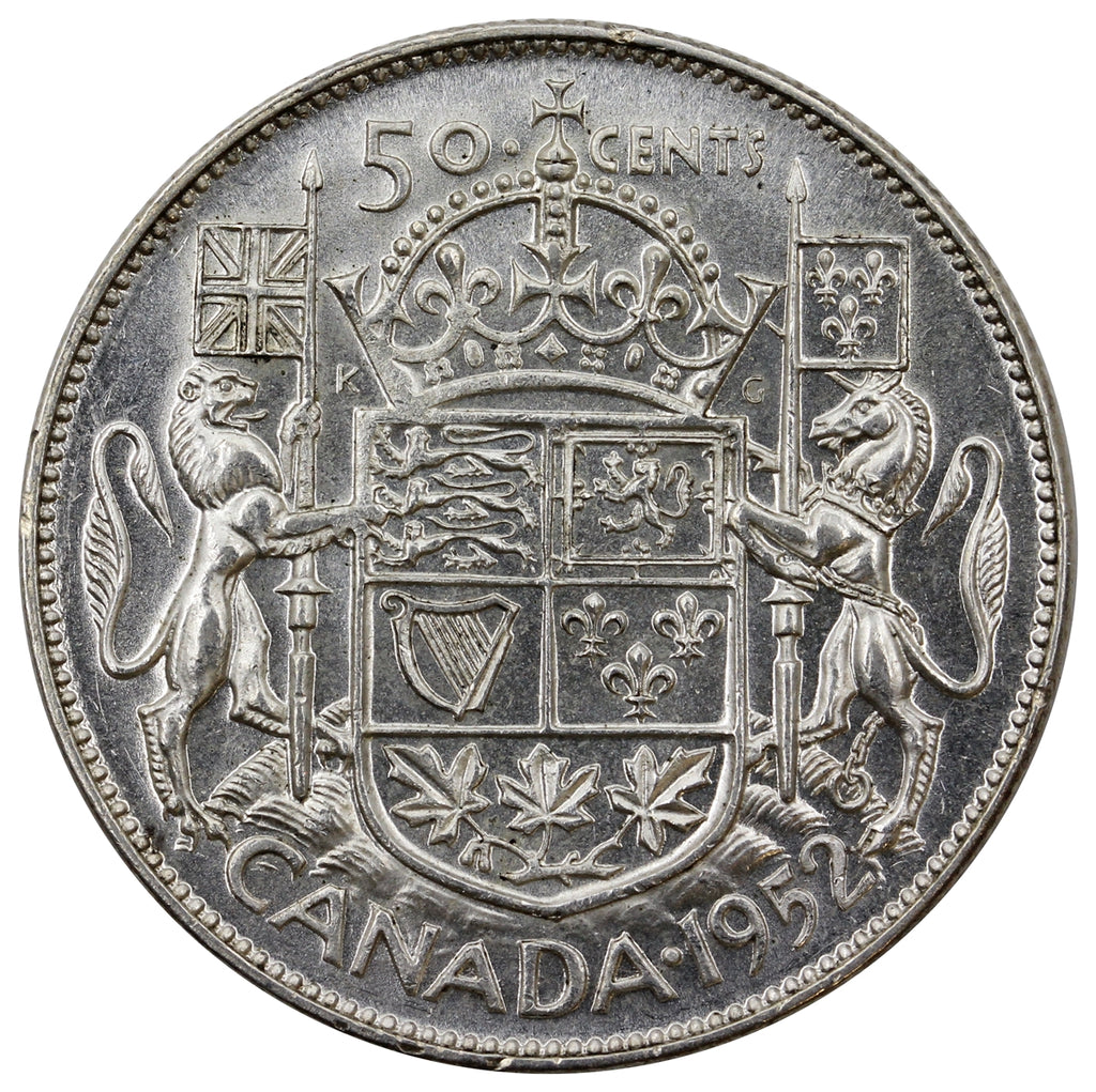 1952 Canada 50-cents Almost Uncirculated (AU50)