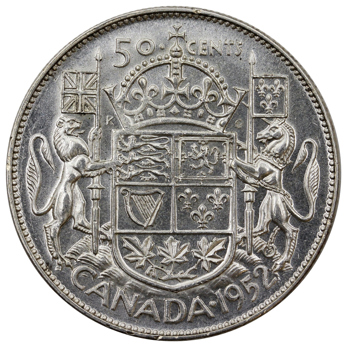 1952 Canada 50-cents Almost Uncirculated (AU50)