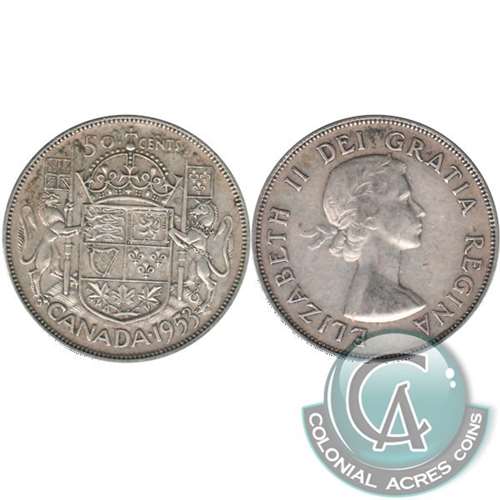 1953 Large Date NSS Canada 50-cents Circulated