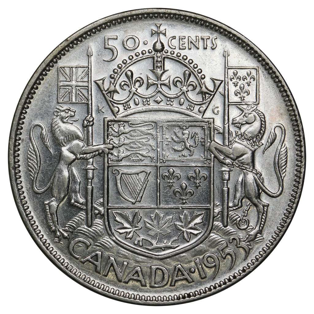 1953 Large Date NSS Canada 50-cents Very Fine (VF20)