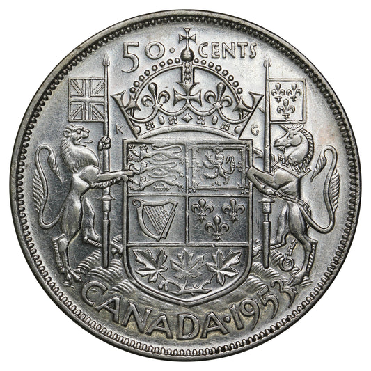 1953 Large Date NSS Canada 50-cents Very Fine (VF20)