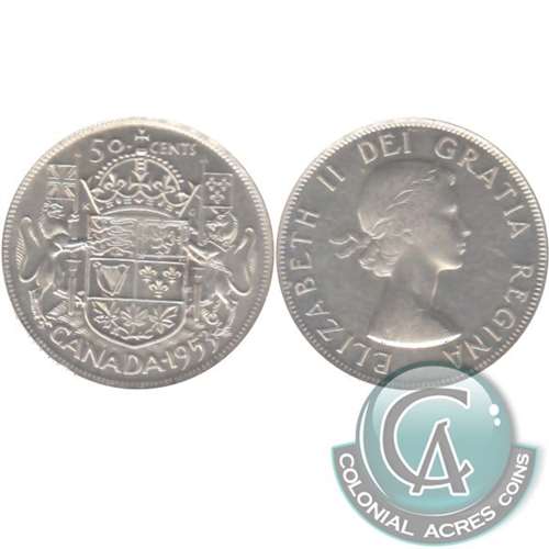 1953 Large Date SS Canada 50-cents Almost Uncirculated (AU50)