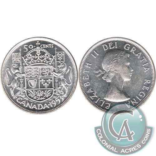 1953 Large Date SS Canada 50-cents Brilliant Uncirculated (MS63)