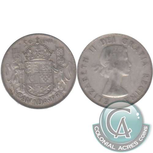 1953 Large Date SS Canada 50-cents Circulated