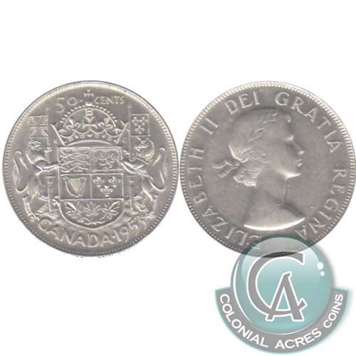 1953 Large Date SS Canada 50-cents Extra Fine (EF40)