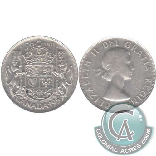 1953 Large Date SS Canada 50-cents Very Fine (VF20)