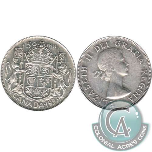 1953 Small Date NSS Canada 50-cents Circulated