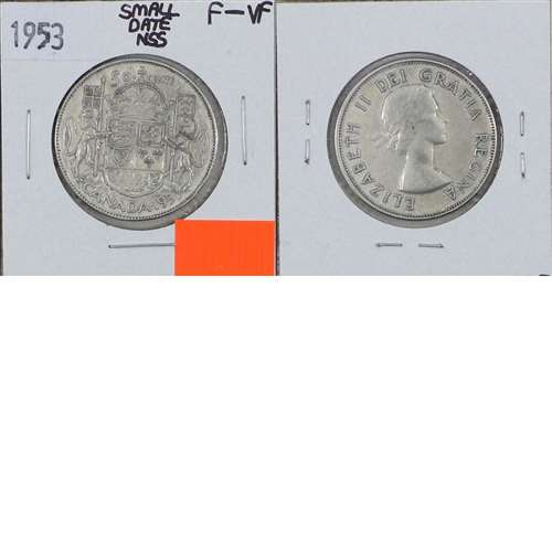 1953 Small Date NSS Canada 50-cents F-VF (F15)