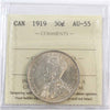 1919 Canada 50-cents ICCS Certified AU55