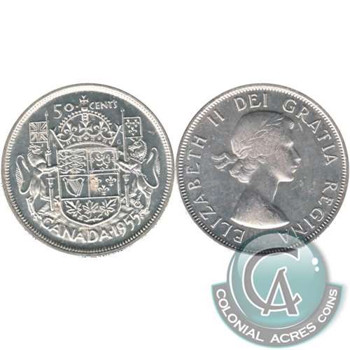 1955 Canada 50-cents Almost Uncirculated (AU50)