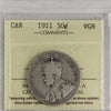 1911 Canada 50-cents ICCS Certified VG8