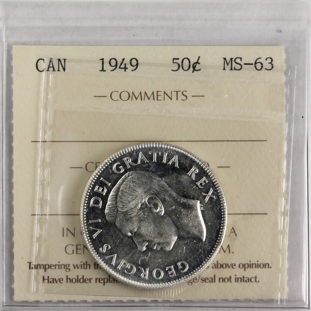 1949 Canada 50-cents ICCS Certified MS63