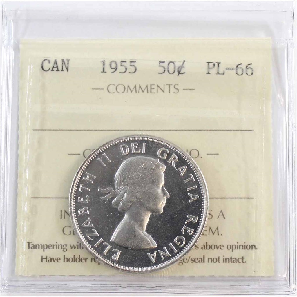 1955 Canada 50-cents ICCS Certified PL66