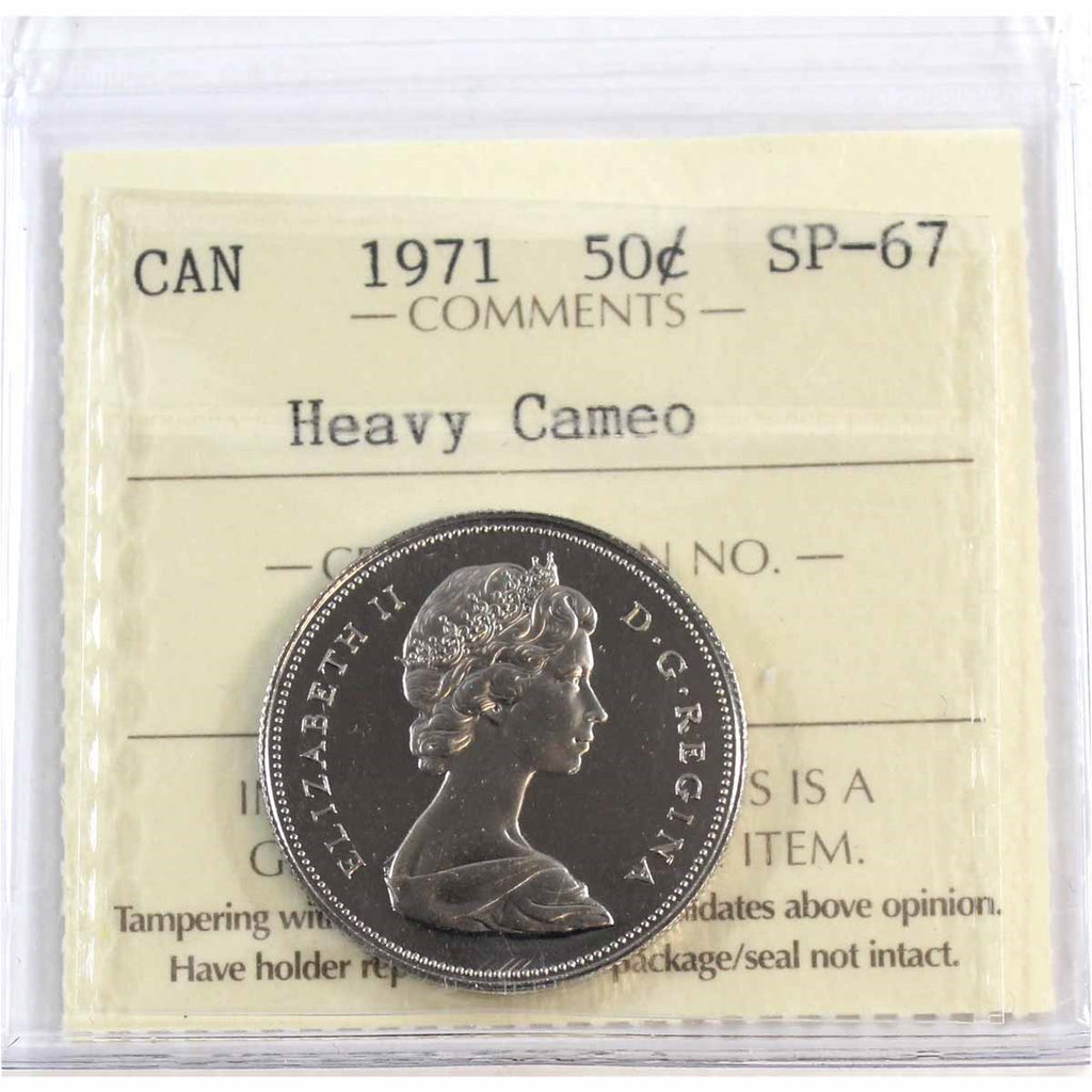 1971 Canada 50-cents ICCS Certified SP67 Heavy Cameo