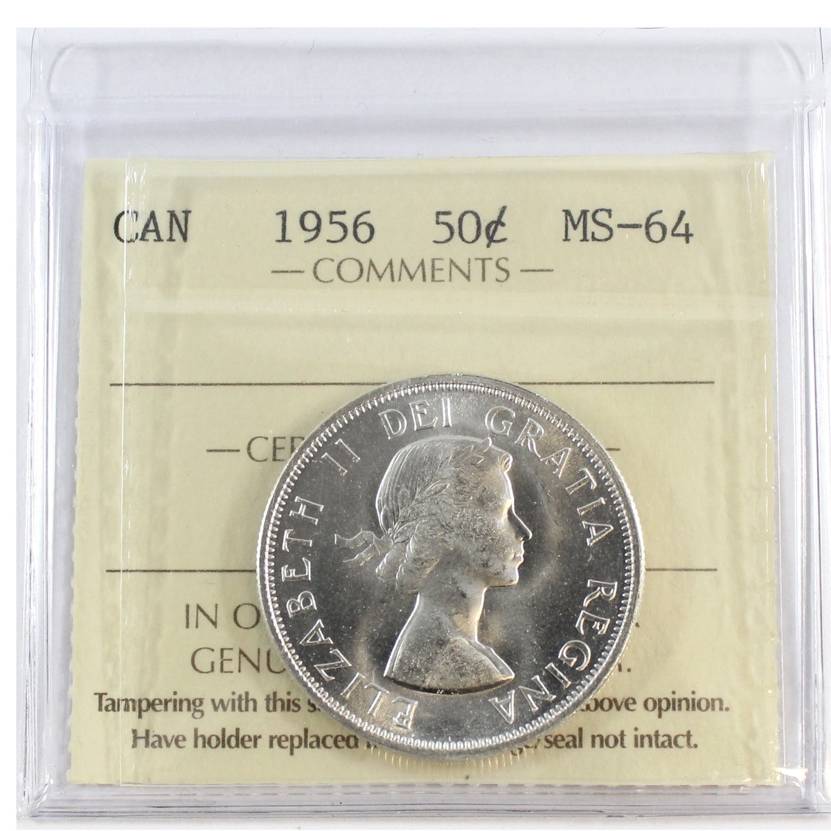 1956 Canada 50-cents ICCS Certified MS64