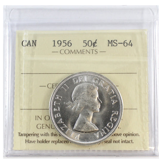 1956 Canada 50-cents ICCS Certified MS64