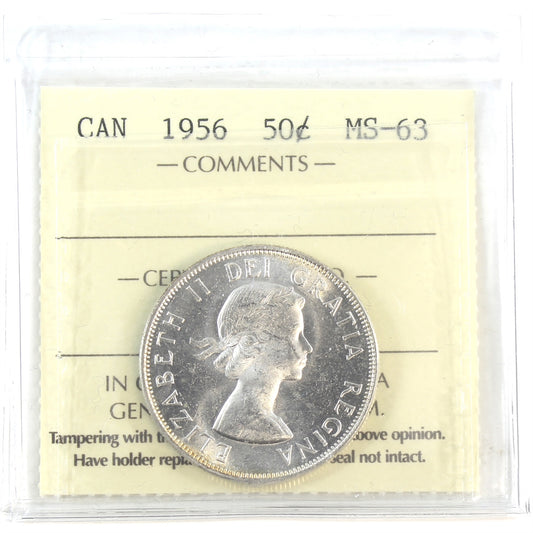 1956 Canada 50-cents ICCS Certified MS63
