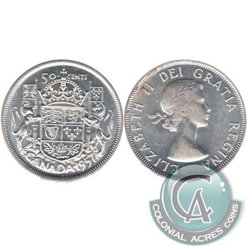1957 Canada 50-cents Almost Uncirculated (AU50)