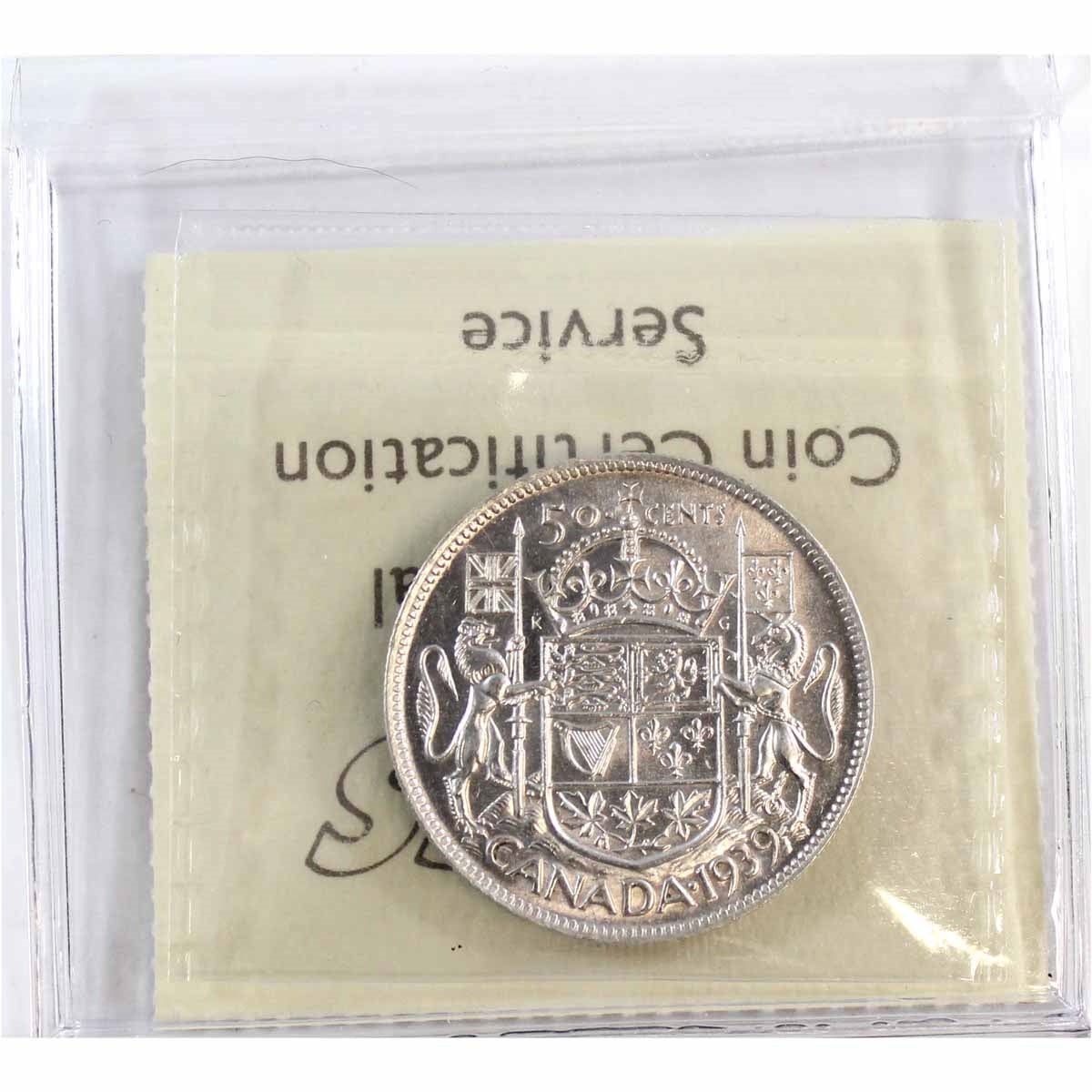 1939 Canada 50-cents ICCS Certified AU55