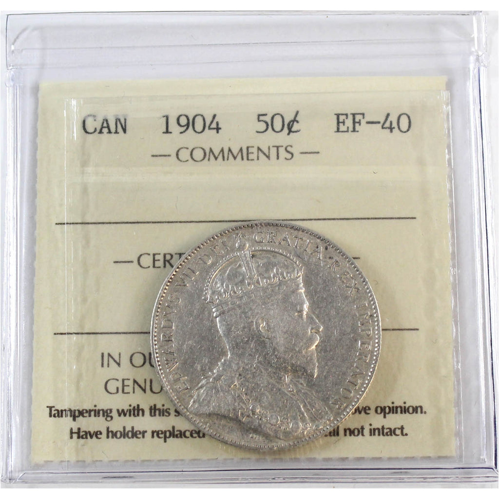 1904 Canada 50-cents ICCS Certified EF40