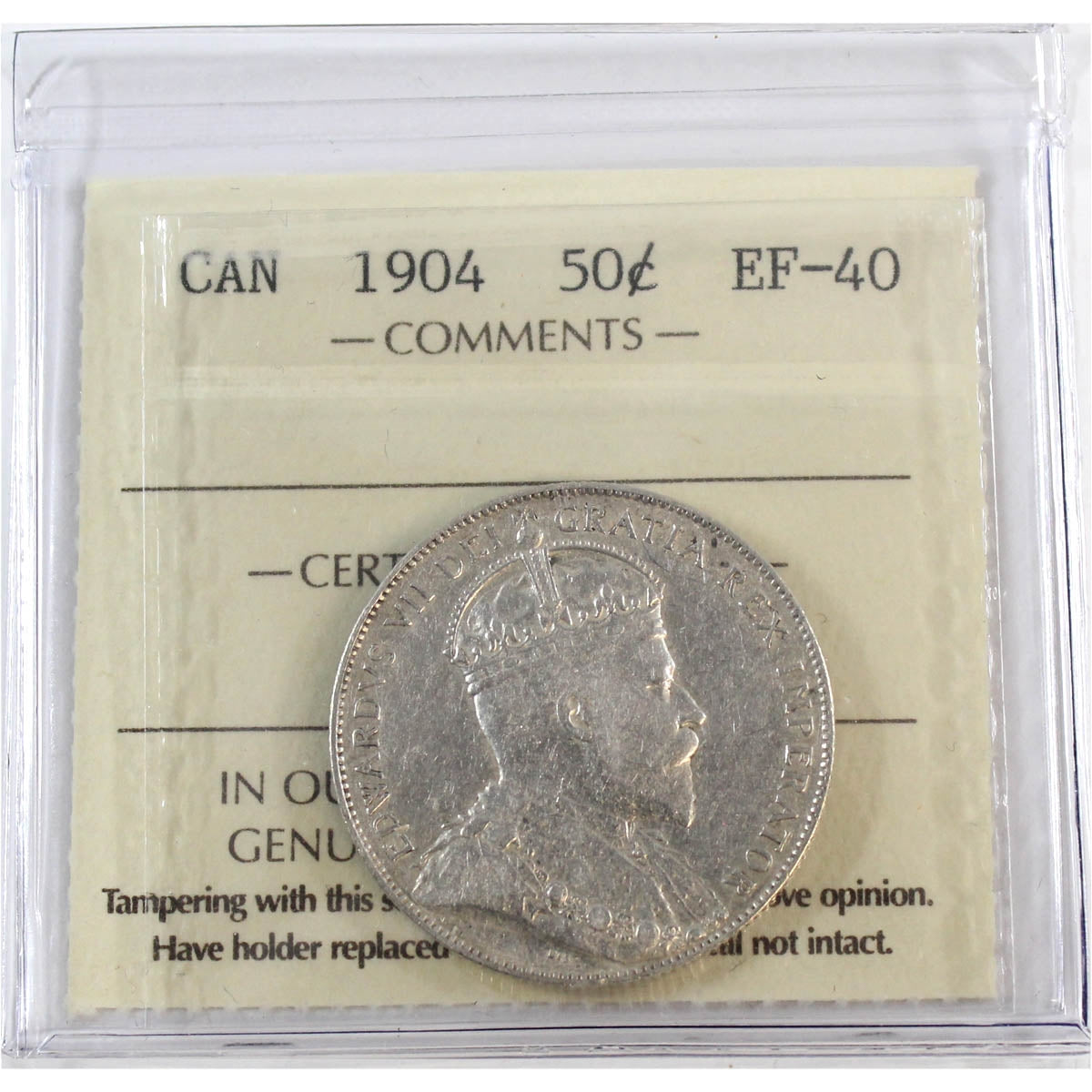 1904 Canada 50-cents ICCS Certified EF40