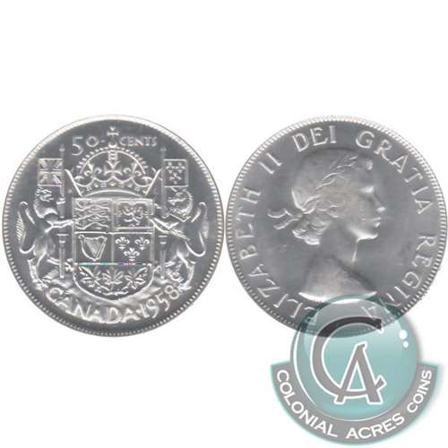 1958 Canada 50-cents Choice Brilliant Uncirculated (MS64)