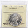 1958 Canada 50-cents ICCS Certified MS64