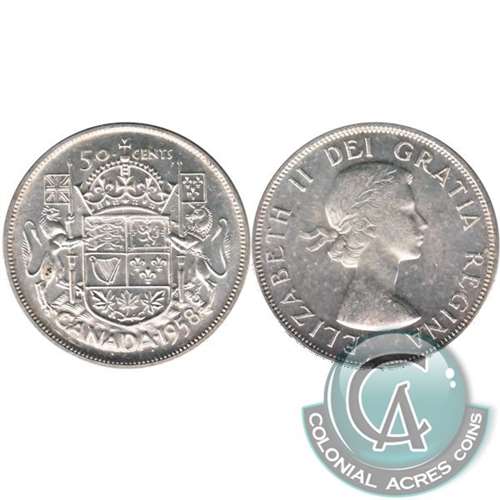 1958 Dot Canada 50-cents AU-UNC (AU55)