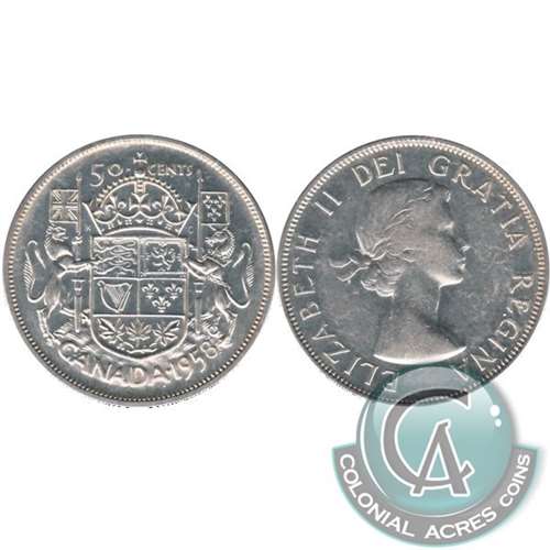 1958 Dot Canada 50-cents Very Fine (VF20)