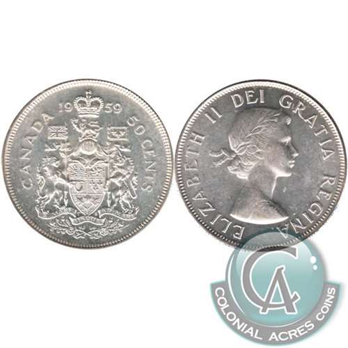 1959 Canada 50-cents Almost Uncirculated (AU50)