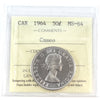 1964 Canada 50-cents ICCS Certified MS64 Cameo