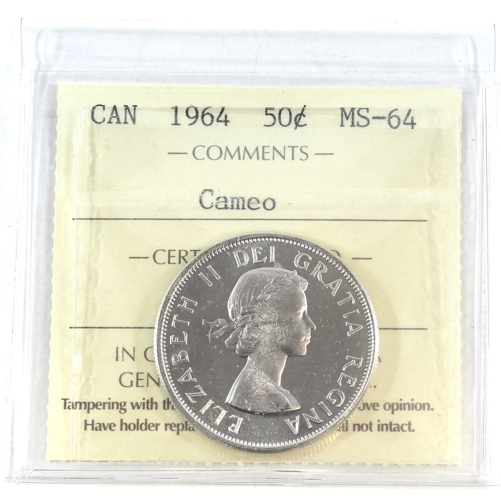 1964 Canada 50-cents ICCS Certified MS64 Cameo