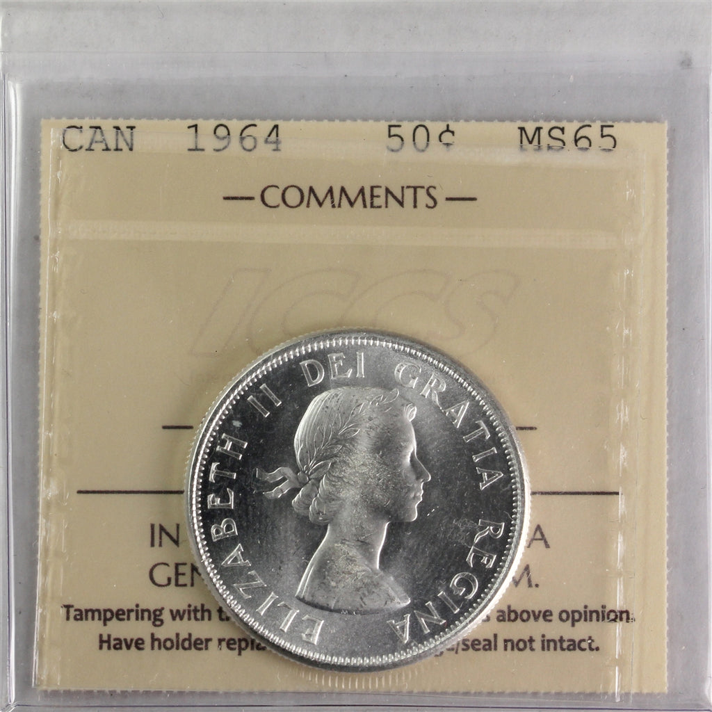 1964 Canada 50-cents ICCS Certified MS65