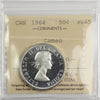 1964 Canada 50-cents ICCS Certified PL65 Cameo