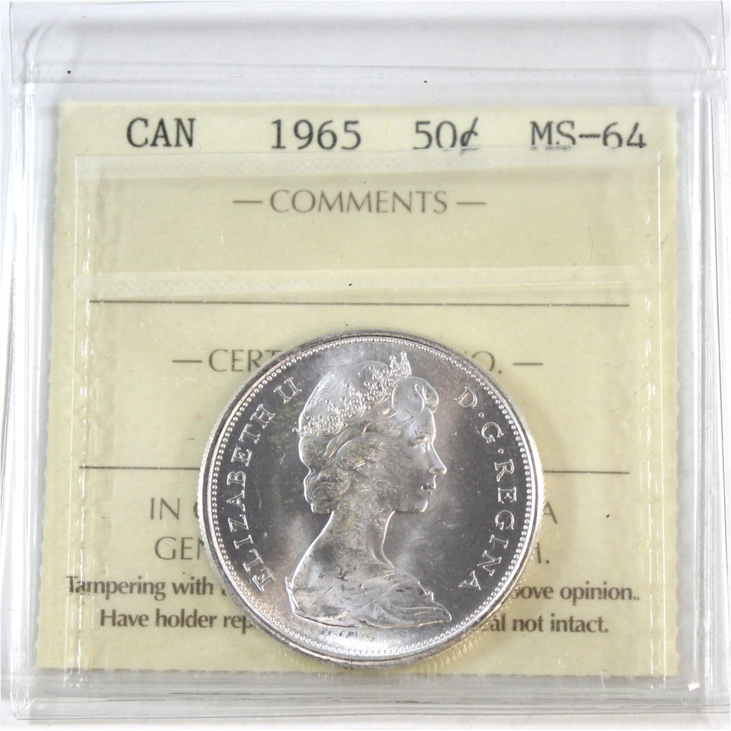 1965 Canada 50-cents ICCS Certified MS64