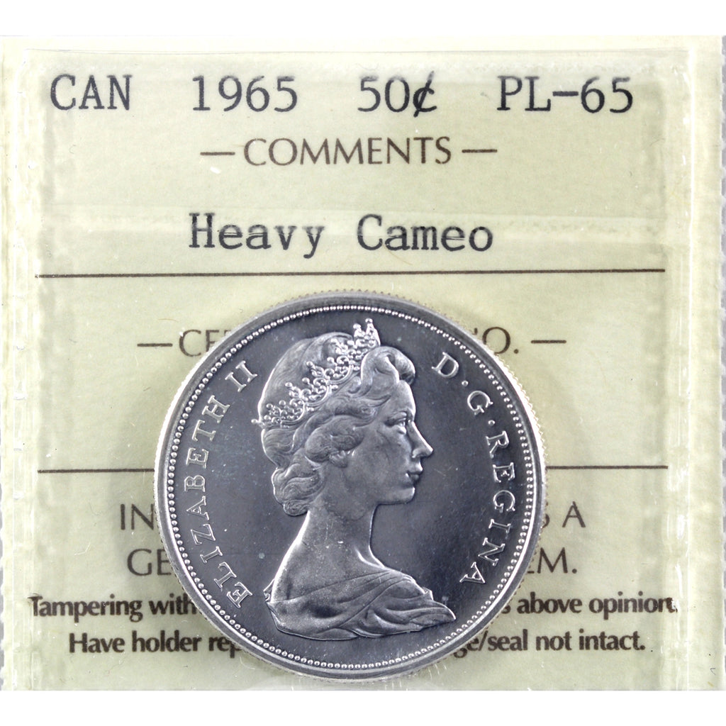 1965 Canada 50-cents ICCS Certified PL65 Heavy Cameo