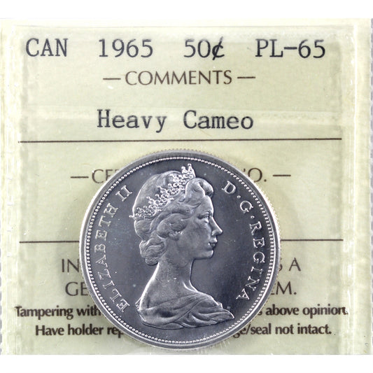 1965 Canada 50-cents ICCS Certified PL65 Heavy Cameo