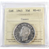 1945 Canada 50-cents ICCS Certified MS62 Cameo