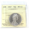 1967 Canada 50-cents ICCS Certified MS63