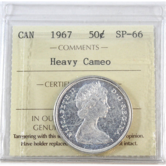 1967 Canada 50-cents ICCS Certified SP66 Heavy Cameo
