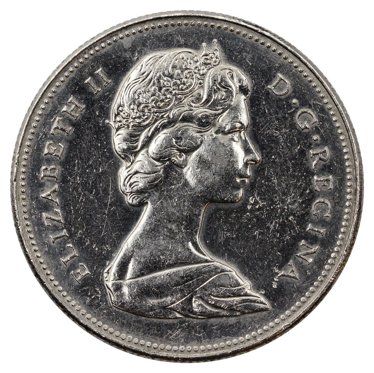 1968 Missing A Canada 50-cents Almost Uncirculated (AU50)