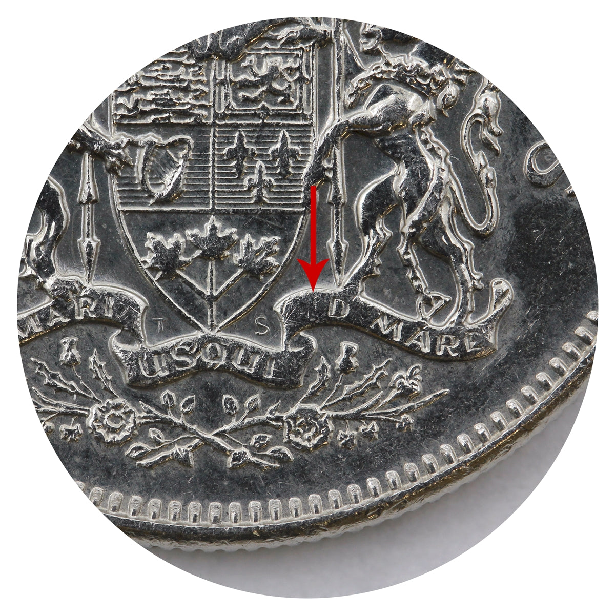 1968 Missing A Canada 50-cents Almost Uncirculated (AU50)